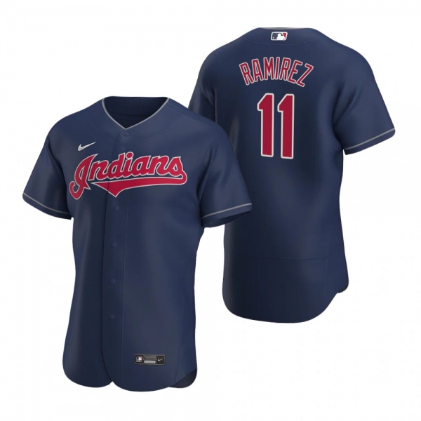 Men's Cleveland Indians Jose Ramirez Nike Navy Authentic 2020 Alternate Jersey