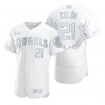 Men's Bartolo Colón Los Angeles Angels White Award Collection AL Cy Young Jersey