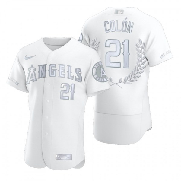 Men's Bartolo Colón Los Angeles Angels White Award Collection AL Cy Young Jersey