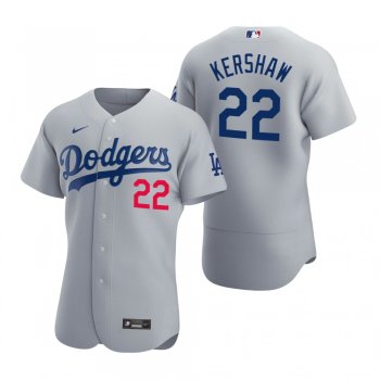 Men's Los Angeles Dodgers Clayton Kershaw Nike Gray Authentic 2020 Alternate Jersey