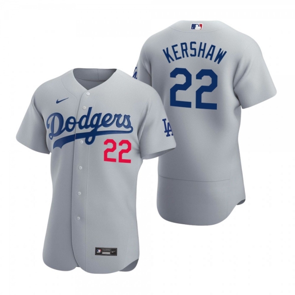 Men's Los Angeles Dodgers Clayton Kershaw Nike Gray Authentic 2020 Alternate Jersey