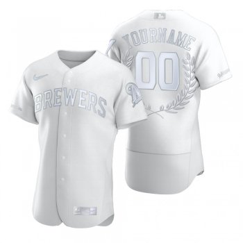 Milwaukee Brewers Custom White Award Collection Jersey