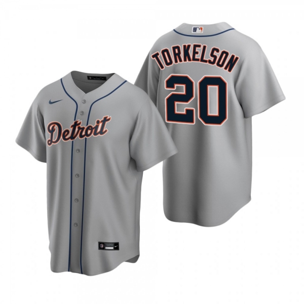 Men's Detroit Tigers Spencer Torkelson Gray 2020 MLB Draft Replica Road Jersey