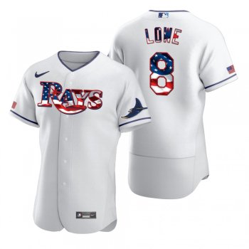 Men's Brandon Lowe Tampa Bay Rays White 2020 Stars & Stripes 4th of July Jersey