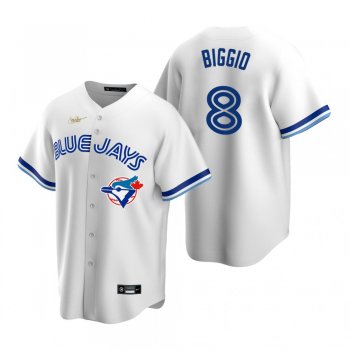 Men's Toronto Blue Jays Cavan Biggio Nike White Cooperstown Collection Home Jersey