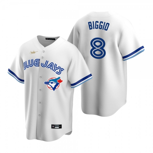 Men's Toronto Blue Jays Cavan Biggio Nike White Cooperstown Collection Home Jersey