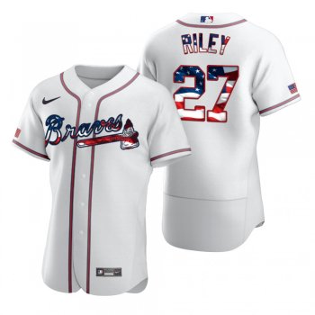 Men's Austin Riley Atlanta Braves White 2020 Stars & Stripes 4th of July Jersey