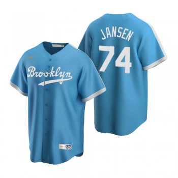 Men's Los Angeles Dodgers Kenley Jansen Nike Light Blue Cooperstown Collection Alternate Jersey