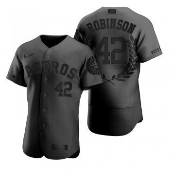 Men's Jackie Robinson Houston Astros Black Award Collection Retired Number Jersey