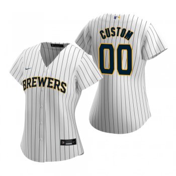 Women's Milwaukee Brewers Custom Nike White 2020 Replica Alternate Jersey