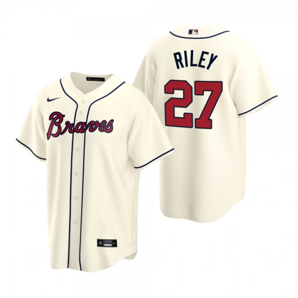 Men's Atlanta Braves Austin Riley Nike Cream 2020 Replica Alternate Jersey