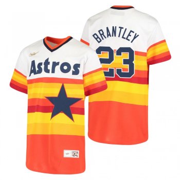 Youth Houston Astros Michael Brantley Nike White Cooperstown Collection Home Jersey