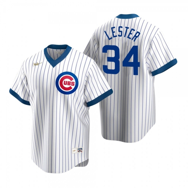 Men's Chicago Cubs Jon Lester Nike White Cooperstown Collection Home Jersey