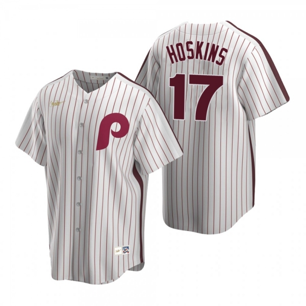 Men's Philadelphia Phillies Rhys Hoskins Nike White Cooperstown Collection Home Jersey