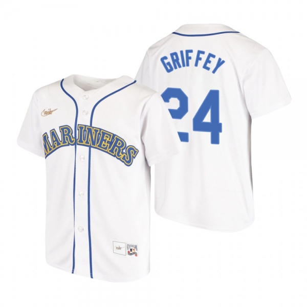 Youth Seattle Mariners Ken Griffey Jr. Nike White Cooperstown Collection Home Jersey