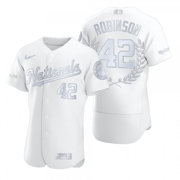 Men's Jackie Robinson Washington Nationals White Award Collection Retired Number Jersey