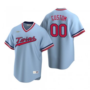 Men's Minnesota Twins Custom Nike Light Blue Cooperstown Collection Road Jersey