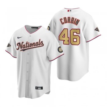 Men's Washington Nationals Patrick Corbin Nike White 2020 Gold Program Replica Jersey