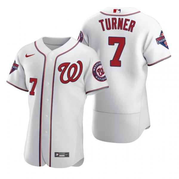 Men's Washington Nationals Trea Turner Nike White 2020 Authentic Jersey