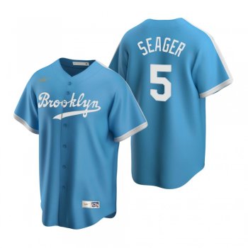 Men's Los Angeles Dodgers Corey Seager Nike Light Blue Cooperstown Collection Alternate Jersey