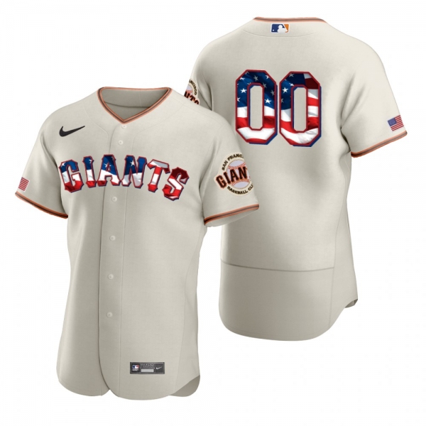 Custom San Francisco Giants Cream 2020 Stars & Stripes 4th of July Jersey