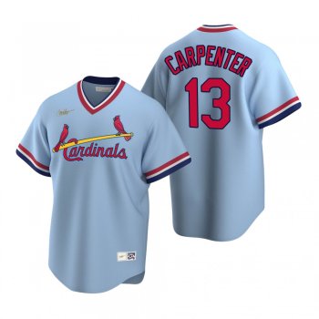 Men's St. Louis Cardinals Matt Carpenter Nike Light Blue Cooperstown Collection Road Jersey