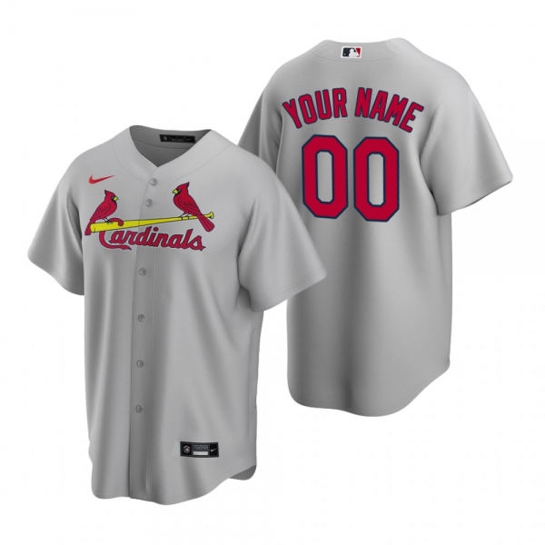 St. Louis Cardinals Custom Nike Gray Replica Road Jersey