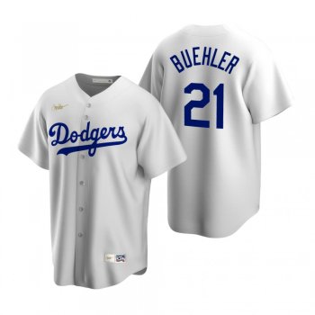 Men's Los Angeles Dodgers Walker Buehler Nike White Cooperstown Collection Home Jersey