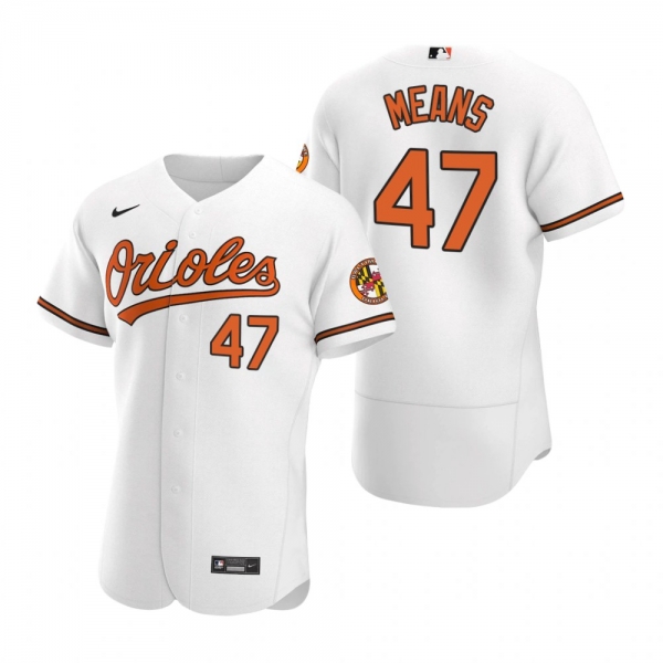 Men's Baltimore Orioles John Means Nike White Authentic 2020 Home Jersey