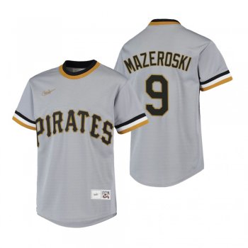 Youth Pittsburgh Pirates Bill Mazeroski Nike Gray Cooperstown Collection Road Jersey