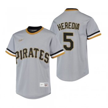 Youth Pittsburgh Pirates Guillermo Heredia Nike Gray Cooperstown Collection Road Jersey