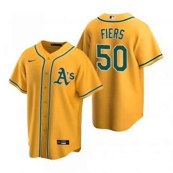 Men's Oakland Athletics Mike Fiers Nike Gold Replica Alternate Jersey