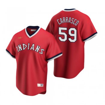 Men's Cleveland Indians Carlos Carrasco Nike Red Cooperstown Collection Road Jersey