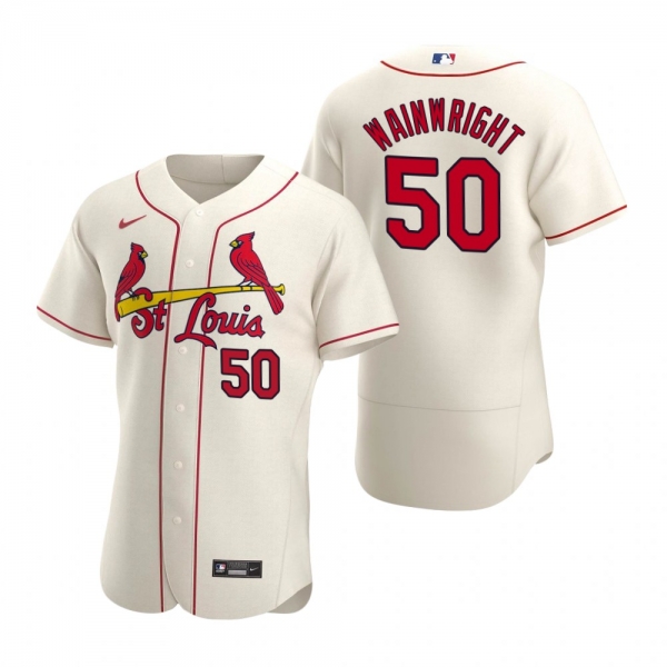 Men's St. Louis Cardinals Adam Wainwright Nike Cream Authentic 2020 Alternate Jersey