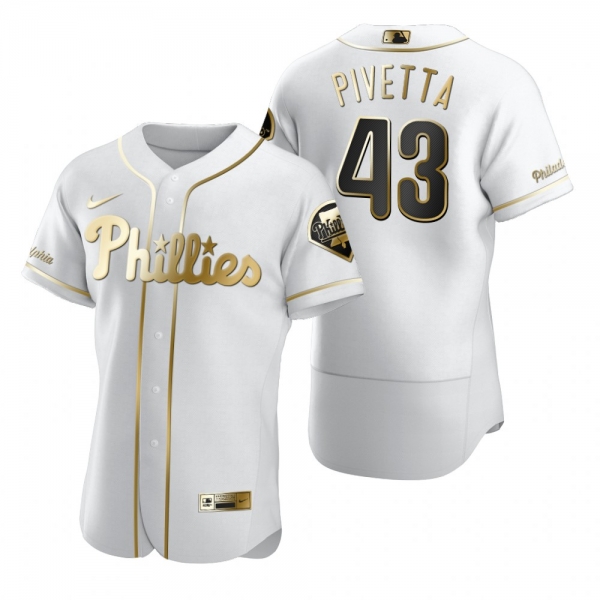 Men's Philadelphia Phillies Nick Pivetta Nike White Authentic Golden Edition Jersey