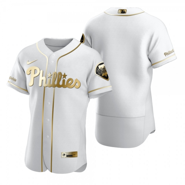 Men's Philadelphia Phillies Nike White Authentic Golden Edition Jersey