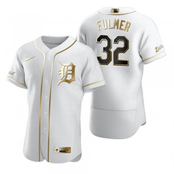 Men's Detroit Tigers Michael Fulmer Nike White Authentic Golden Edition Jersey