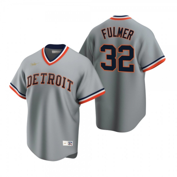 Men's Detroit Tigers Michael Fulmer Nike Gray Cooperstown Collection Road Jersey