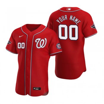 Washington Nationals Custom Scarlet Authentic 2020 Alternate Patch Jersey