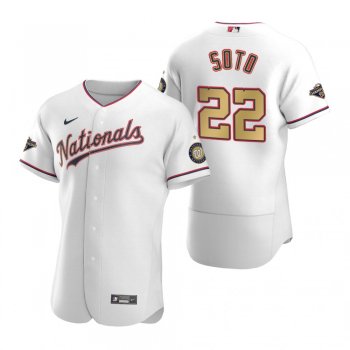 Men's Washington Nationals Juan Soto Nike White 2020 Gold Program Authentic Jersey