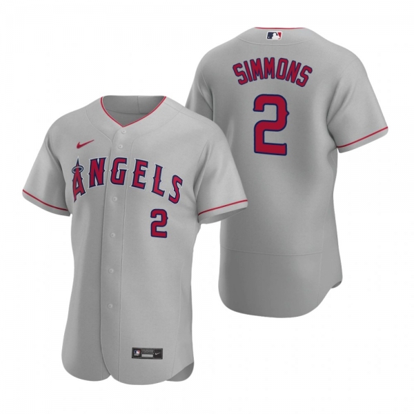 Men's Los Angeles Angels Andrelton Simmons Nike Gray Authentic 2020 Road Jersey