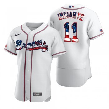 Men's Ender Inciarte Atlanta Braves White 2020 Stars & Stripes 4th of July Jersey