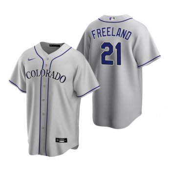 Men's Colorado Rockies Kyle Freeland Nike Gray Replica Road Jersey