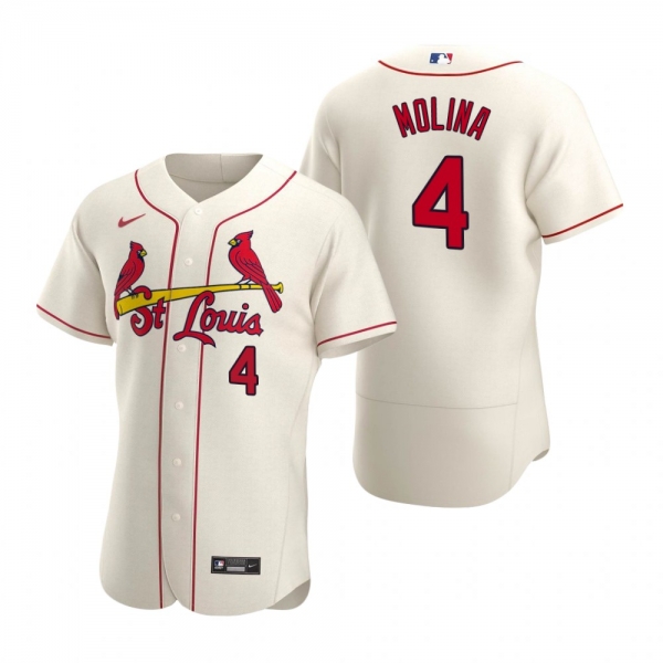 Men's St. Louis Cardinals Yadier Molina Nike Cream Authentic 2020 Alternate Jersey