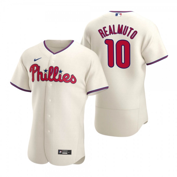 Men's Philadelphia Phillies J.T. Realmuto Nike Cream Authentic 2020 Alternate Jersey