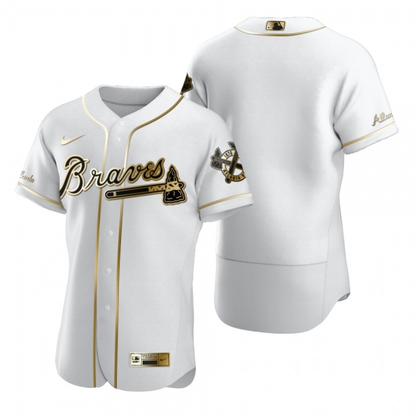 Men's Atlanta Braves Nike White Authentic Golden Edition Jersey