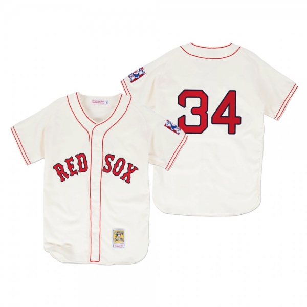 Men's Boston Red Sox David Ortiz Cream 1939 Authentic Home Jersey