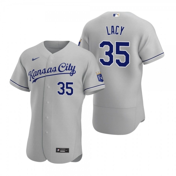 Men's Kansas City Royals Asa Lacy Nike Gray Authentic Road Jersey