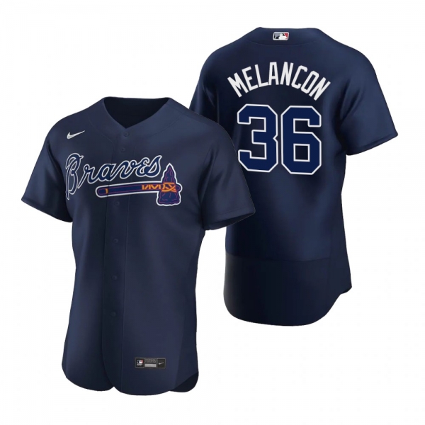 Men's Atlanta Braves Mark Melancon Nike Navy Authentic 2020 Alternate Jersey