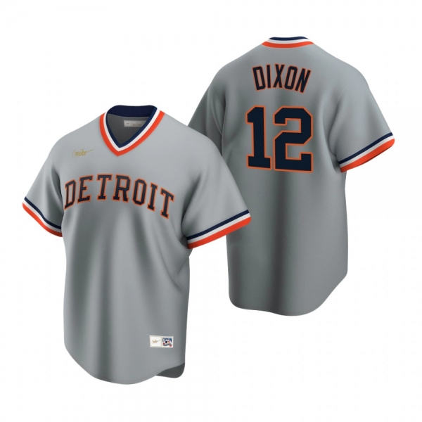 Men's Detroit Tigers Brandon Dixon Nike Gray Cooperstown Collection Road Jersey